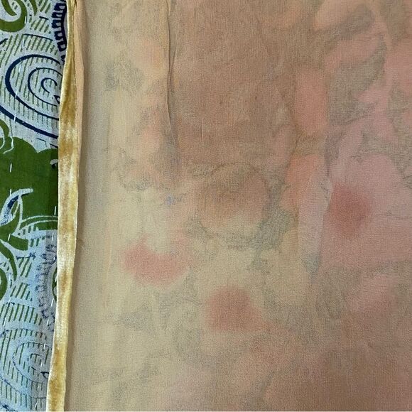 Rare Vintage Oscar de la Renta Floral Ombre Silk and Velvet Burned Out Scarf - Picture 9 of 15